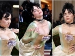 Met Gala 2022: Billie Eilish wins the night in a period Gucci silk corset gown with goth punk twist, see pics and videos(AFP) Met Gala 2022: Billie Eilish wins the night in a period Gucci silk corset gown with goth punk twist, see pics and videos(AFP)