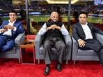 BCCI President Saurav Ganguly, BCCI Secretary Jay Shah and IPL Chairman Brijesh Patel during the clash between Delhi Capitals and Mumbai Indians.