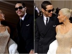 Met Gala 2022: Kim Kardashian is the golden girl in Marilyn Monroe's iconic dress, don't miss her PDA with Pete Davidson(AFP) Met Gala 2022: Kim Kardashian is the golden girl in Marilyn Monroe's iconic dress, don't miss her PDA with Pete Davidson(AFP)