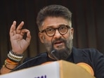 Film director Vivek Agnihotri speaks during a felicitation ceremony for The Kashmir Files makers hosted by Global Kashmiri Pandit Diaspora (GKPD), in New Delhi.