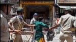 Jodhpur: Police take away a miscreant after clashes broke out between two communities on Eid-ul-Fitr, in Jalori Gate area, in Jodhpur, Tuesday (PTI) Jodhpur: Police take away a miscreant after clashes broke out between two communities on Eid-ul-Fitr, in Jalori Gate area, in Jodhpur, Tuesday (PTI)