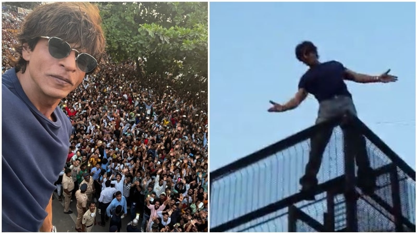 Shah Rukh Khan Steps Out On Mannat S Balcony On Eid After Two Years See Pics Bollywood