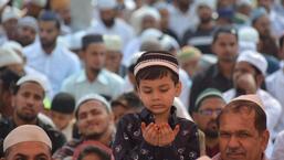 Residents offering prayers as part of Eid celebrations at a mosque in Chandigarh.  (Sant Arora /HT)