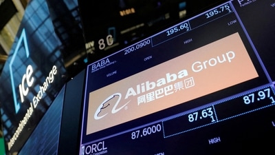 The Alibaba Group logo is seen on the trading floor at the New York Stock Exchange (NYSE) in Manhattan. (Reuters file photo)