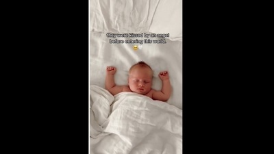 The baby was born with a stork bite a few weeks after her grandmother's death. (brookescheurn/Instagram) The baby was born with a stork bite a few weeks after her grandmother's death. (brookescheurn/Instagram)