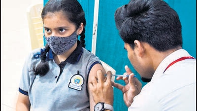 Currently, while Covishield is available for all adults, Bharat Biotech’s Covaxin is available for those aged 15 and above. Corbevax is being used for children in the 12-15 age group (HT FILE)