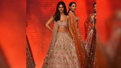 Vaani Kapoor shared her pictures in the lehenga set on her Instagram post and the post garnered more than 81k likes. (Instagram/@_vaanikapoor_) Vaani Kapoor shared her pictures in the lehenga set on her Instagram post and the post garnered more than 81k likes. (Instagram/@_vaanikapoor_)