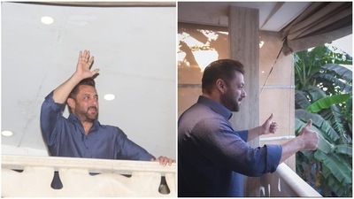 Salman Khan waved and saluted his fans on Eid from his Mumbai home.