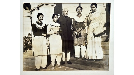 Former Prime Minister Jawaharlal Nehru at the Museum and Archives Section of Indraprastha College for Women. In the early years, the most prominent among the colleges for women in Delhi was Indraprastha College for Women (IP College), which came into being in 1924. The result of a nationwide campaign for women’s education and empowerment, the college has its origins in Indraprastha Hindu Kanya Shikshalaya or Indraprastha Hindu Girls School of 1904.(HT Photo)