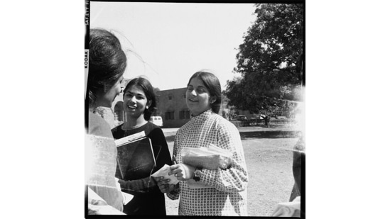 Students at Lady Irwin College in February, 1971. The second oldest women’s college of Delhi University, Lady Irwin was set up in 1932 under the patronage of Lady Dorothy Irwin, wife of Lord Irwin, the then Viceroy of India.(Babu Ram / HT Archive)