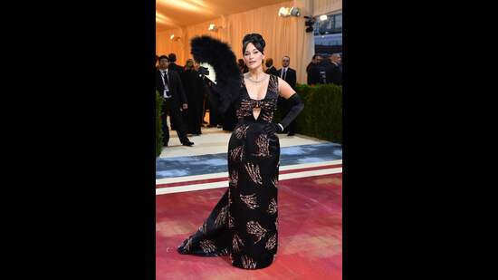 Singer-songwriter Kacey Musgraves arrives for the 2022 Met Gala at the Metropolitan Museum of Art. (AFP)