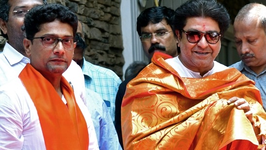 MNS chief Raj Thackeray meets with the party supporters outside his residence 'Shivtirth' in Mumbai.(ANI file)