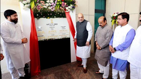 Union home minister Amit Shah on Tuesday inaugurated National Intelligence Grid (NATGRID) campus in Bengaluru. (ANI)