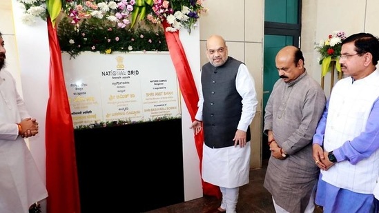 Union home minister Amit Shah on Tuesday inaugurated National Intelligence Grid (NATGRID) campus in Bengaluru. (ANI)