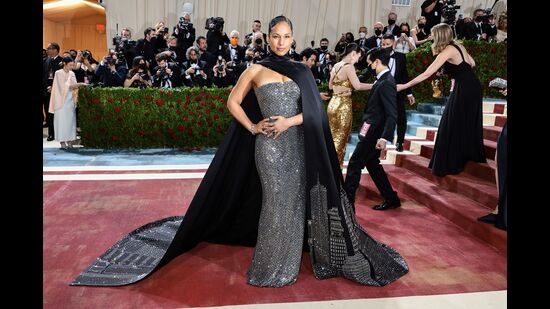 Singer-actor Alicia Keys attends the 2022 Met Gala at The Metropolitan Museum of Art. (AFP)