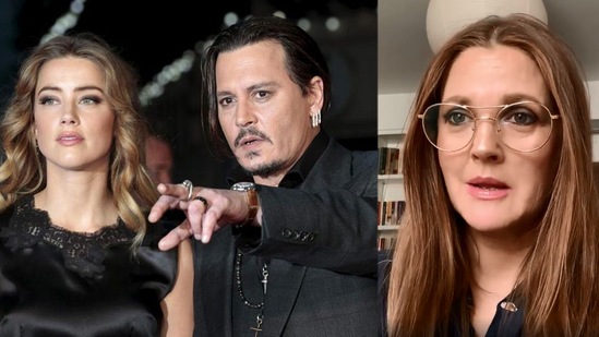 Drew Barrymore (right) recently took a dig at Amber Heard and Johnny Depp's court case. &nbsp;