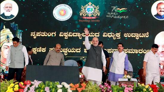 Union minister Amit Shah was in Bengaluru on Tuesday which raised expectations from the state unit who have been waiting for a decision on the expansion of the Basavaraj Bommai-led cabinet as well as to help quell the growing dissent within the party. (ANI) Union minister Amit Shah was in Bengaluru on Tuesday which raised expectations from the state unit who have been waiting for a decision on the expansion of the Basavaraj Bommai-led cabinet as well as to help quell the growing dissent within the party. (ANI)