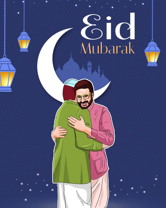 Abhishek Bachchan wished Eid with a picture.&nbsp;