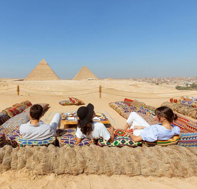 New attractions in Egypt include a Cairo Eye on the banks of the Nile, and the first-ever restaurant on the Giza pyramids plateau (above). (9 Pyramids Lounge) New attractions in Egypt include a Cairo Eye on the banks of the Nile, and the first-ever restaurant on the Giza pyramids plateau (above). (9 Pyramids Lounge)