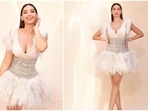 Nora Fatehi loves all things fashion. The actor can pull off any outfit and her public appearances and social media handles are proof. Along with praises and compliments, celebs also have to deal with a lot of hate comments. The Moroccan beauty slammed the haters through gorgeous pictures of herself in a short white fur dress.(Instagram/@norafatehi)