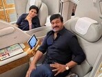 Chiranjeevi shares a pic with his wife.