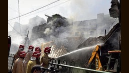 Cases of fires due to short circuiting, overheating and sparking multiplied in the month of April. Here’s a glimpse of the massive fire that broke out in Azad Market, last month, and saw 20 tenders being rushed to the spot. Three buildings were gutted and one collapsed in the fire. (Photo: Arvind Yadav/HT)