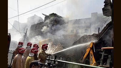Cases of fires due to short circuiting, overheating and sparking multiplied in the month of April. Here’s a glimpse of the massive fire that broke out in Azad Market, last month, and saw 20 tenders being rushed to the spot. Three buildings were gutted and one collapsed in the fire. (Photo: Arvind Yadav/HT) Cases of fires due to short circuiting, overheating and sparking multiplied in the month of April. Here’s a glimpse of the massive fire that broke out in Azad Market, last month, and saw 20 tenders being rushed to the spot. Three buildings were gutted and one collapsed in the fire. (Photo: Arvind Yadav/HT)