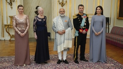 PM Modi was scheduled to attend a private dinner hosted by the Danish Queen after his engagements in Copenhagen on May 3. He met the members of the royal family on the occasion. (REUTERS)