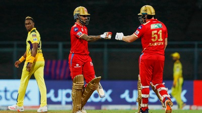 Shikhar Dhawan and Jonny Bairstow opened for Punjab Kings against Gujarat Titans (PTI) Shikhar Dhawan and Jonny Bairstow opened for Punjab Kings against Gujarat Titans (PTI)