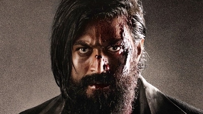 Yash in a still from KGF Chapter 2. Yash in a still from KGF Chapter 2. 
