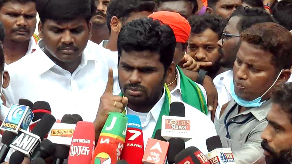 State BJP chief K Annamalai slammed the DMK government, saying he would lift the palanquin himself if the authorities did not allow the ritual. (ANI) State BJP chief K Annamalai slammed the DMK government, saying he would lift the palanquin himself if the authorities did not allow the ritual. (ANI)