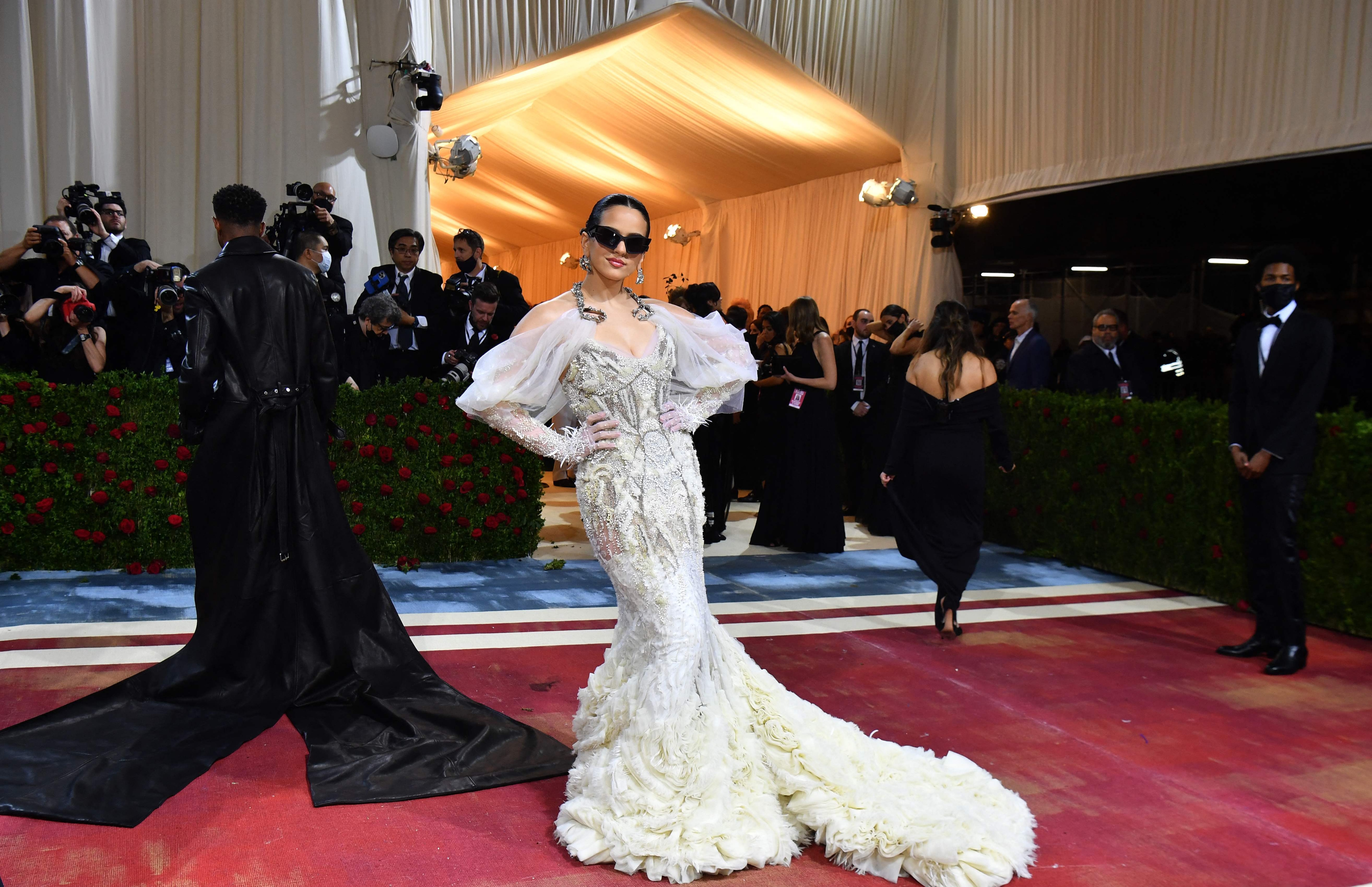 Spanish singer Rosalia arrives for the 2022 Met Gala at the Metropolitan Museum of Art. (AFP) Spanish singer Rosalia arrives for the 2022 Met Gala at the Metropolitan Museum of Art. (AFP)