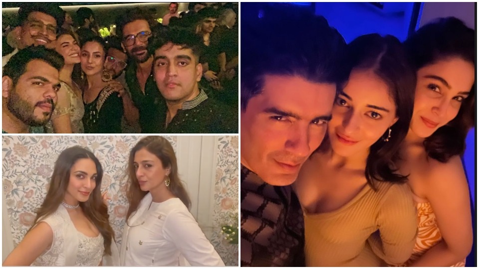 Ananya Panday, Sharvari Wagh pose with Manish at some other venue; Tabu and Kiara pose together, Shehnaaz with Jacqueline and Sunil Grover.