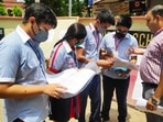 CBSE Class 10 Maths Term 2 Exam 2022: CBSE Class Students discussing the math paper after the exams in Lucknow. CBSE Class 10 Maths Term 2 Exam 2022: CBSE Class Students discussing the math paper after the exams in Lucknow. 