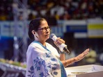 West Bengal Chief Minister Mamata Banerjee addresses a state government programme organised to celebrate the completion of one year of the party's victory in West Bengal for the third term, in Kolkata.(PTI) West Bengal Chief Minister Mamata Banerjee addresses a state government programme organised to celebrate the completion of one year of the party's victory in West Bengal for the third term, in Kolkata.(PTI)