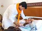 Independent MP Navneet Rana being greeted by her husband and MLA Ravi Rana at Lilavati Hospital, after they were released from prison, in Mumbai, on May 5, 2022.(PTI) Independent MP Navneet Rana being greeted by her husband and MLA Ravi Rana at Lilavati Hospital, after they were released from prison, in Mumbai, on May 5, 2022.(PTI)