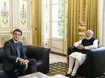 French president Emmanuel Macron and PM Modi French president Emmanuel Macron and PM Modi