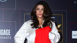 In this picture taken on March 13, 2022, Bollywood producer Ekta Kapoor arrives to attend the 'Hello Hall of Fame Awards 2022' ceremony in Mumbai. (Photo by Sujit JAISWAL / AFP) (AFP)