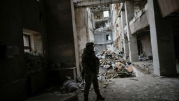 A Ukrainian Army officer shows a destroyed Ukrainian government administration building following shelling, amid Russia's invasion on Ukraine, in Mykolaiv, Ukraine, (File photo)