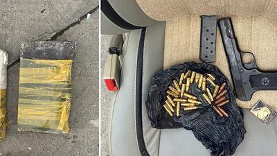 Haryana Police recovered explosives, arms and ammunition from four terror suspects, in Karnal on Thursday. (ANI)