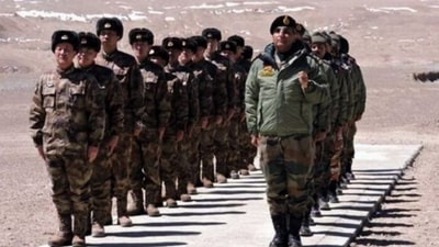 Nearly three divisions of combat troops with support elements each have been deployed by Indian and Chinese Army in East Ladakh for the past two years with reserves in the hinterland. Nearly three divisions of combat troops with support elements each have been deployed by Indian and Chinese Army in East Ladakh for the past two years with reserves in the hinterland.
