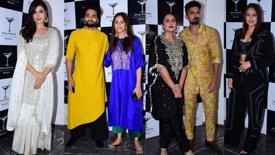 Rhea Chakraborty, Jackky Bhagnani, Rakul Preet Singh, Sonakshi Sinha at Huma Qureshi and Saqib Saleem's Eid bash. (Varinder Chawla) Rhea Chakraborty, Jackky Bhagnani, Rakul Preet Singh, Sonakshi Sinha at Huma Qureshi and Saqib Saleem's Eid bash. (Varinder Chawla)