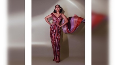 With her hands elegantly placed on her waist, Kubbra Sait struck a bold pose for the camera. (Instagram/@who_wore_what_when) With her hands elegantly placed on her waist, Kubbra Sait struck a bold pose for the camera. (Instagram/@who_wore_what_when)
