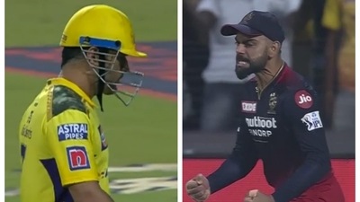 Virat Kohli's reaction after MS Dhoni's dismissal