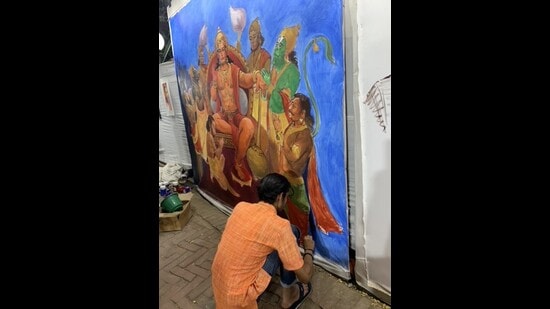 Artists painted to the music at the gallery. (Courtesy Manjari Sinha)