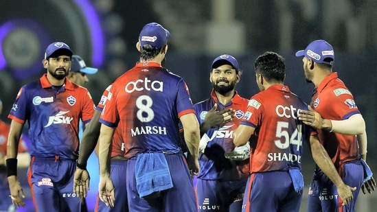 DC players in action. (PTI)