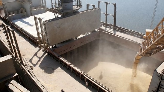Ukraine's grain exports fell to around 923,000 tonnes in April from 2.8 million tonnes in the same month in 2021 due to the war, analyst APK-Inform said this week.(Reuters file photo)