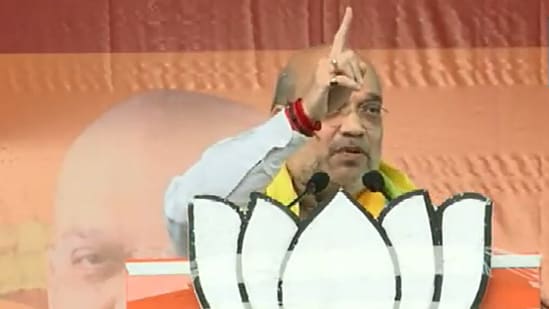 Union home minister Amit Shah addresses a public gathering in Siliguri, West Bengal on Thursday, May 5, 2022. (Screengrab/ANI video)
