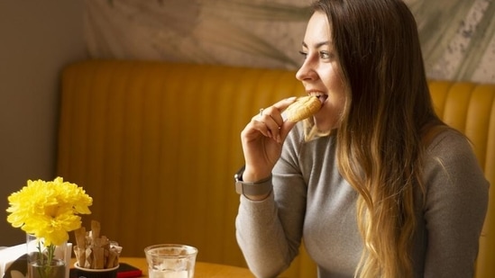 Chew your food slowly. The problem with eating too fast is one at risk of swallowing more air leading to bloating. Besides, chewing your food properly can help in effective breaking down of particles, aiding digestion.(Pixabay)