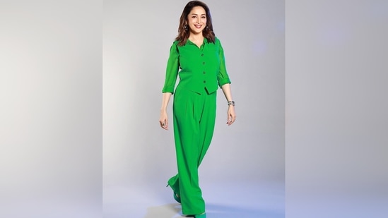 Madhuri Dixit can sweep anyone off their feet with her infectious smile.(Instagram/@madhuridixitnene)